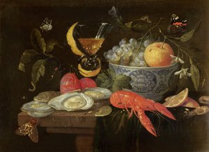 Ainda vida com frutas e marisco, 1653